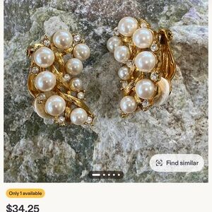 Vintage Gold Faux Pearl Earrings